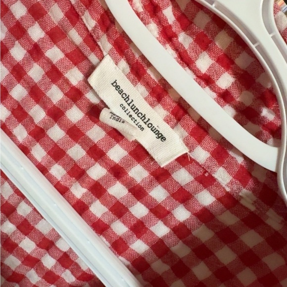 *3/$60*Beachlunchlounge 100% Cotton Red&White Gingham Shirt 90’s Cottage Core - Picture 3 of 3